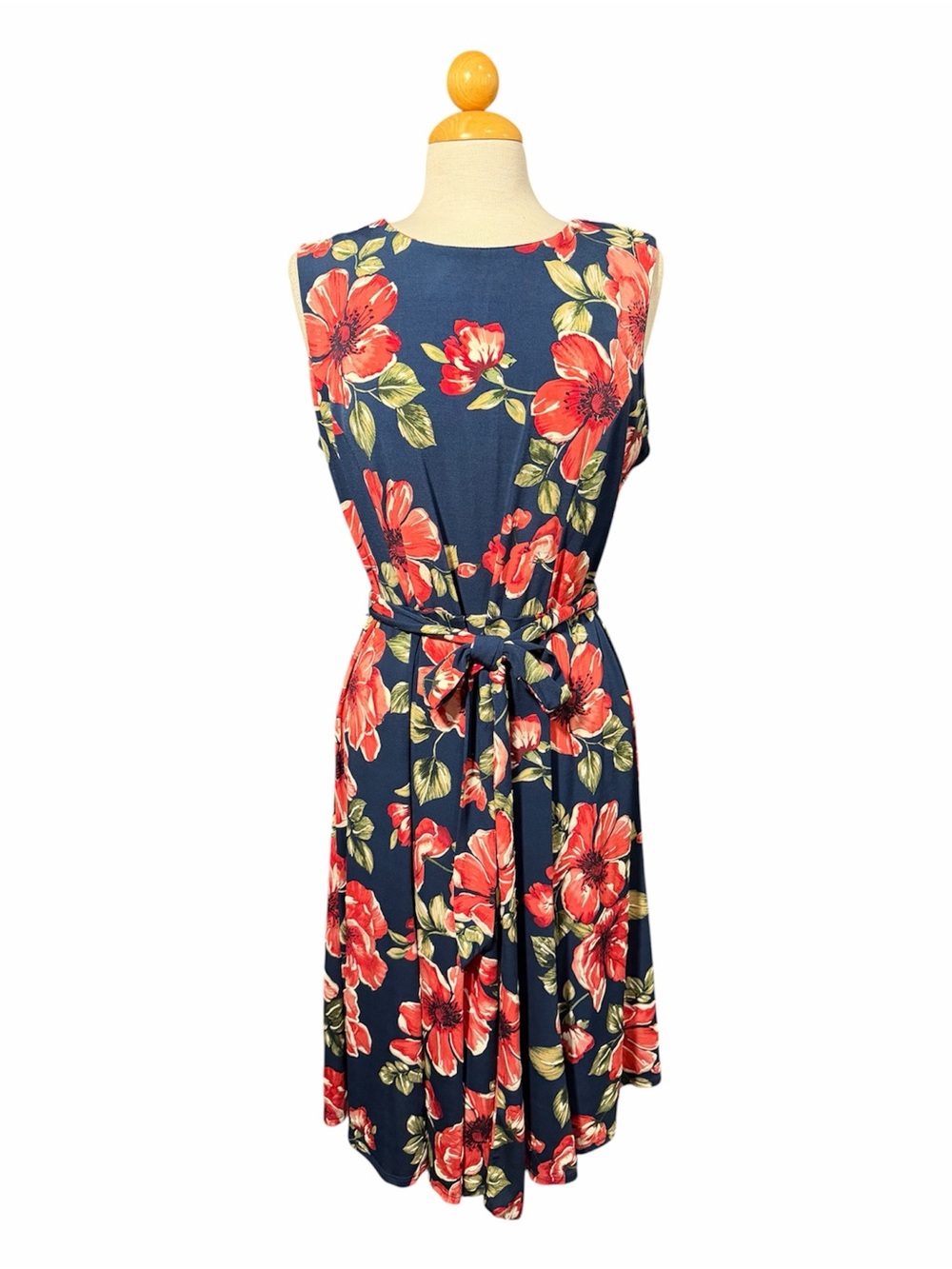 Shelby & Palmer Navy Dress with Red Floral Print